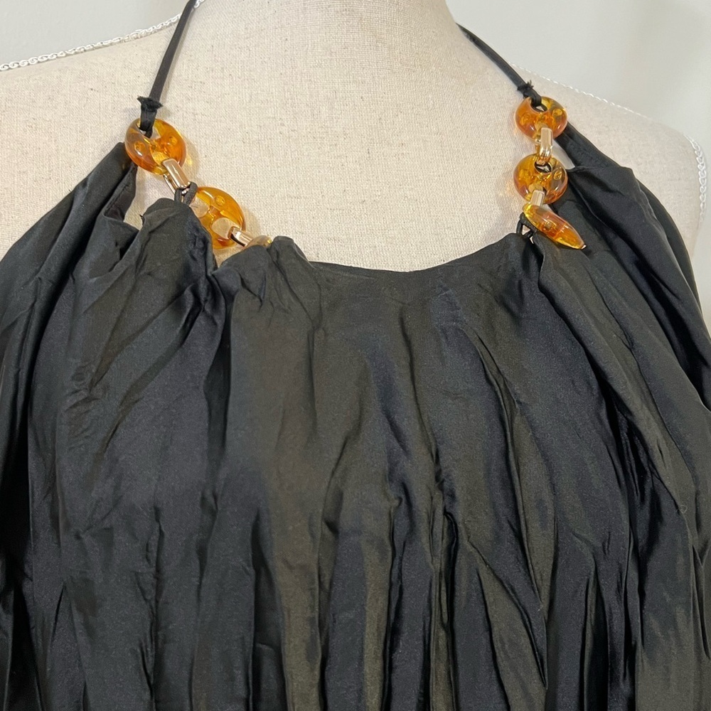 Elegant Black Halter Dress - Picture 3 of 7